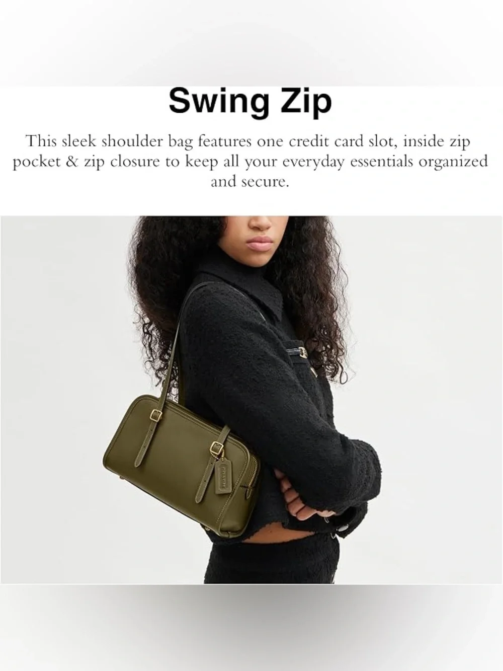 Coach Swing Zip Bag in Olive